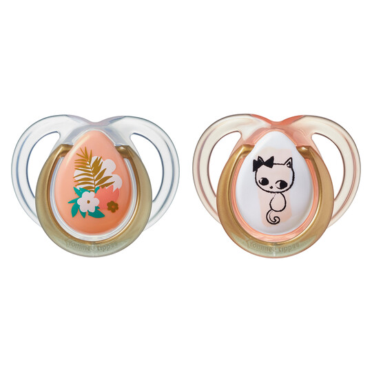 Tommee Tippee MODA Soother, (0-6 months), Pack of 2 -Girl image number 2